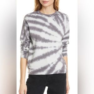 RtA Emma Tie Dye Sweatshirt Crewneck Tie-Dye Sparkle Subtle Glitter Grey Small